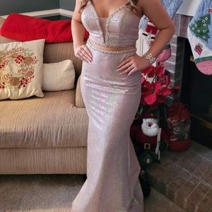Two peice light pink gown